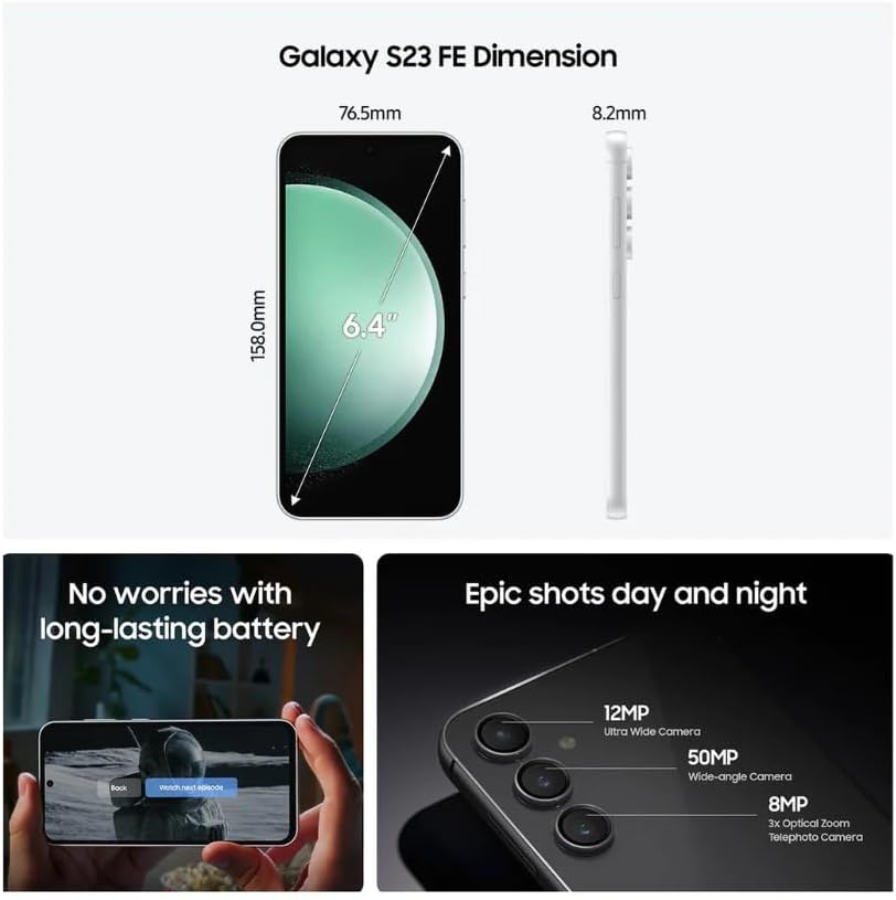 Samsung Galaxy S23 FE 128GB Single SIM 5G Smartphone Powerful Performance